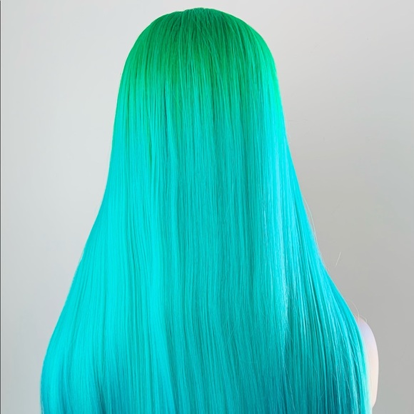 Gorgeous Ocean Green & Blue Premium Fiber Lace Front Wig! - Picture 13 of 14